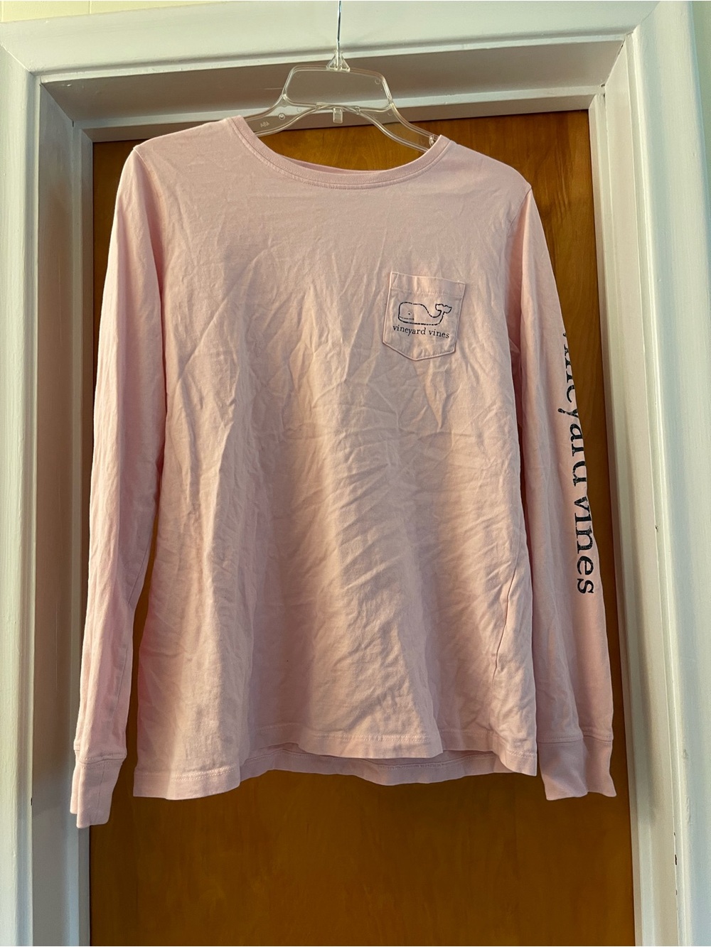 Vineyard Vines Top Women medium Pink Whale Long Sleeve EUC